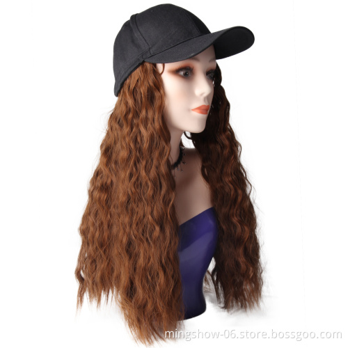 Promotion price synthetic hair baseball cap wig,braided wigs,female fiber hair on sale